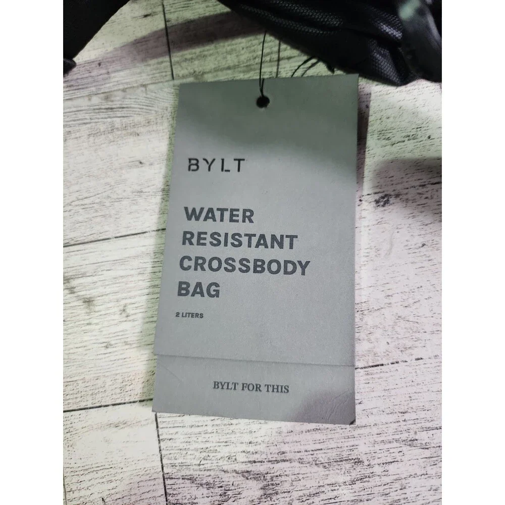 New BYLT Water Resistant Crossbody Bag Black 2 Liters Mens Womens w/ Tags